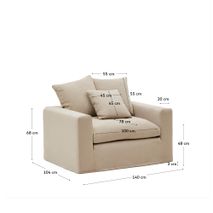 Fauteuil NORA - Taupe KAV S84111AX85