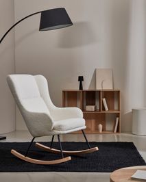 Schommelstoel MAUSTIN - Wit schapenvacht KAV S0900014JJ05