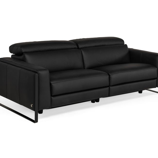 3-zit met relaxen PIER - Leder zwart