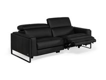 3-zit met relaxen PIER - Leder zwart C-CAL-106-3ZEE-BN100