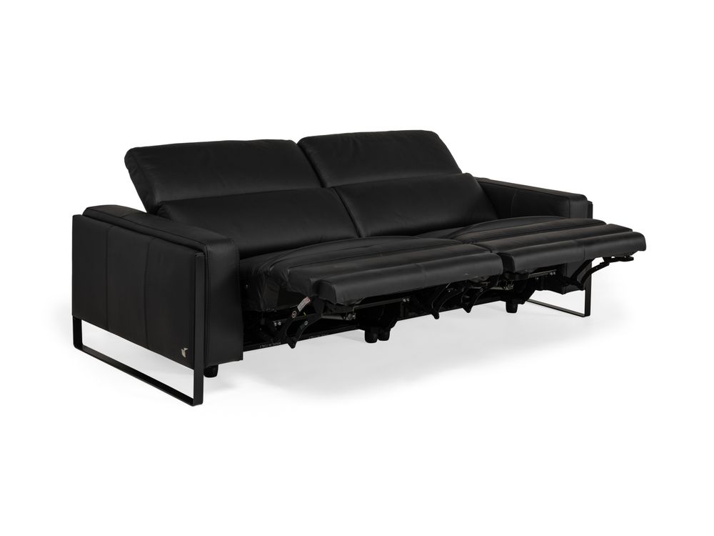 3-zit met relaxen PIER - Leder zwart C-CAL-106-3ZEE-BN100