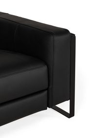 3-zit met relaxen PIER - Leder zwart C-CAL-106-3ZEE-BN100