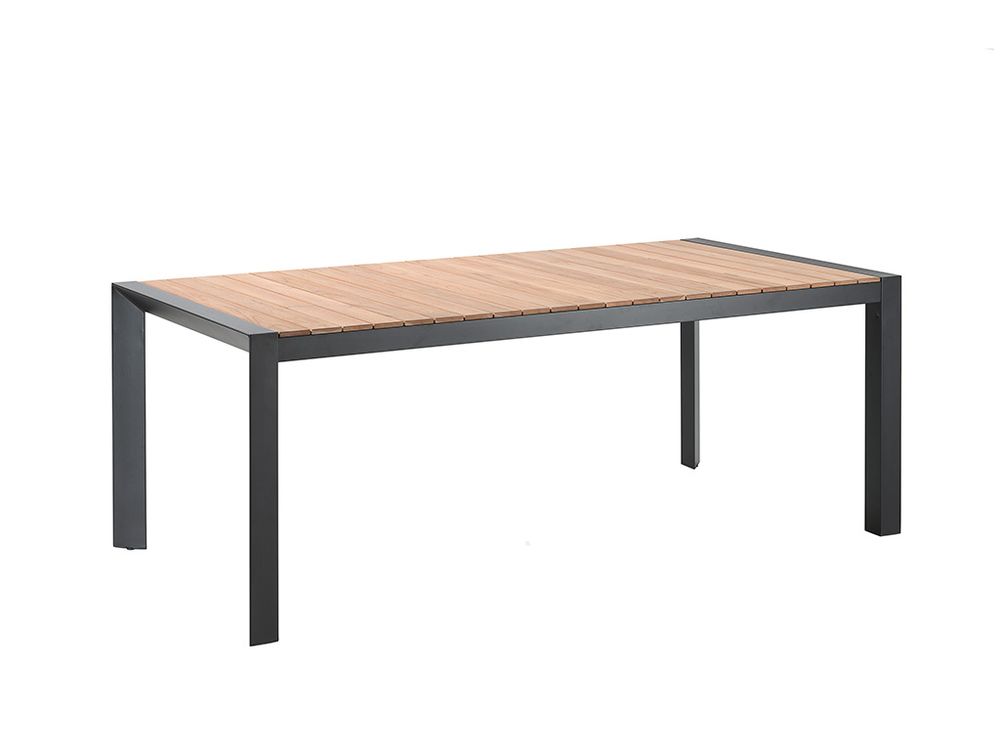 Tuintafel BRAGA - Zwart/teak GES BR ZT