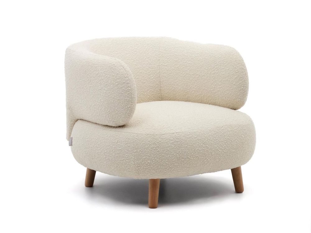 Fauteuil LUISA - Wit fleece KAV S812-10-J33