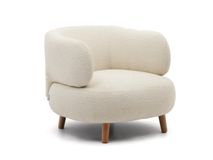 Fauteuil LUISA - Wit fleece KAV S812-10-J33