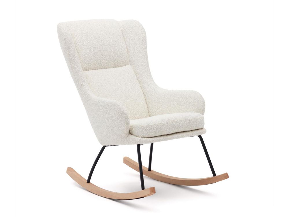 Schommelstoel MAUSTIN - Wit schapenvacht KAV S0900014JJ05