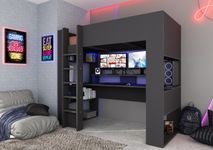 Hoogslaper met bureau THE CUBE - Antraciet TRA-3-000001