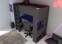 Hoogslaper met bureau THE CUBE - Antraciet TRA-3-000001