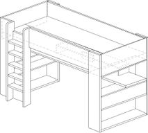 Hoogslaper met bureau THE CUBE - Antraciet TRA-3-000001
