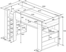Hoogslaper met bureau THE CUBE - Antraciet TRA-3-000001