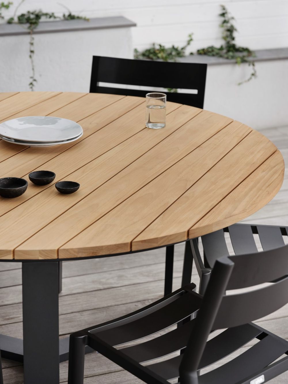 Tuintafel LAURION - Hout / Zwart BRF-6-4066-8