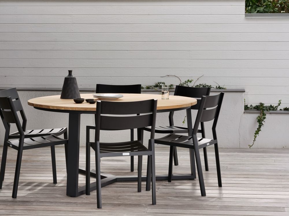 Tuintafel LAURION - Hout / Zwart BRF-6-4066-8