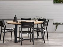 Tuintafel LAURION - Hout / Zwart BRF-6-4066-8