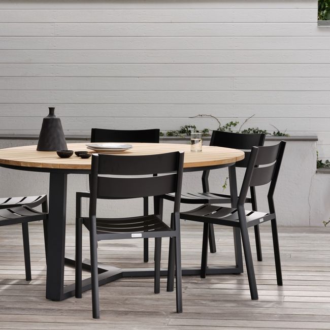 Tuintafel LAURION - Hout / Zwart