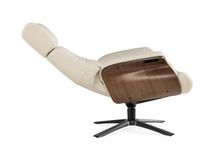 Relaxfauteuil AFTERWORK 2 - Wit leder / Walnoot CFM-13-000006-30-FW