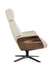 Relaxfauteuil AFTERWORK 2 - Wit leder / Walnoot CFM-13-000006-30-FW