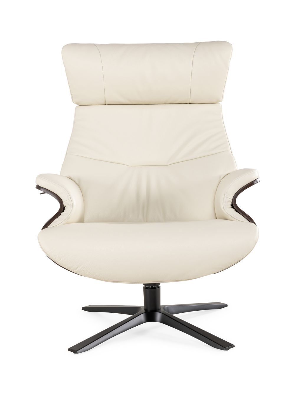 Relaxfauteuil AFTERWORK 2 - Wit leder / Walnoot CFM-13-000006-30-FW