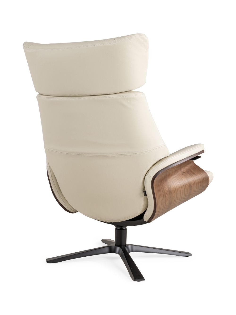 Relaxfauteuil AFTERWORK 2 - Wit leder / Walnoot CFM-13-000006-30-FW