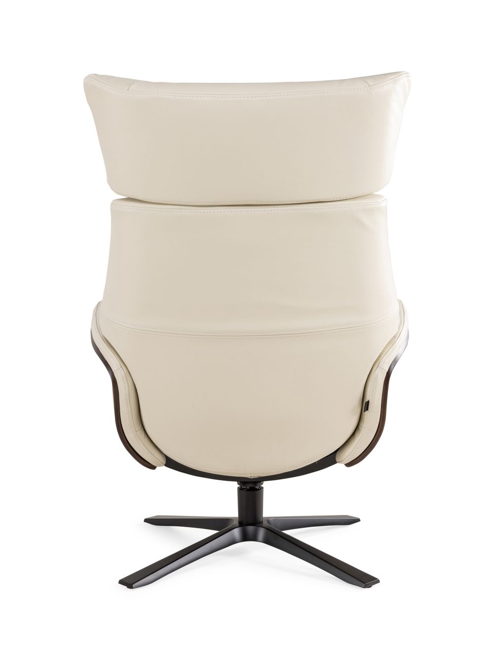 Relaxfauteuil AFTERWORK 2 - Wit leder / Walnoot CFM-13-000006-30-FW