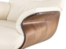 Relaxfauteuil AFTERWORK 2 - Wit leder / Walnoot CFM-13-000006-30-FW
