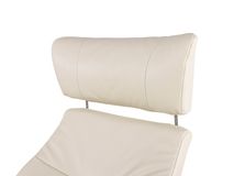 Relaxfauteuil AFTERWORK 2 - Wit leder / Walnoot CFM-13-000006-30-FW