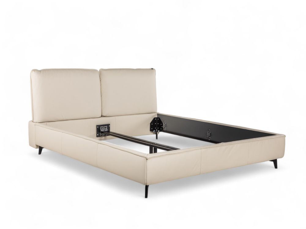 Bed PABLO - Leder Ecru HKL-16-001