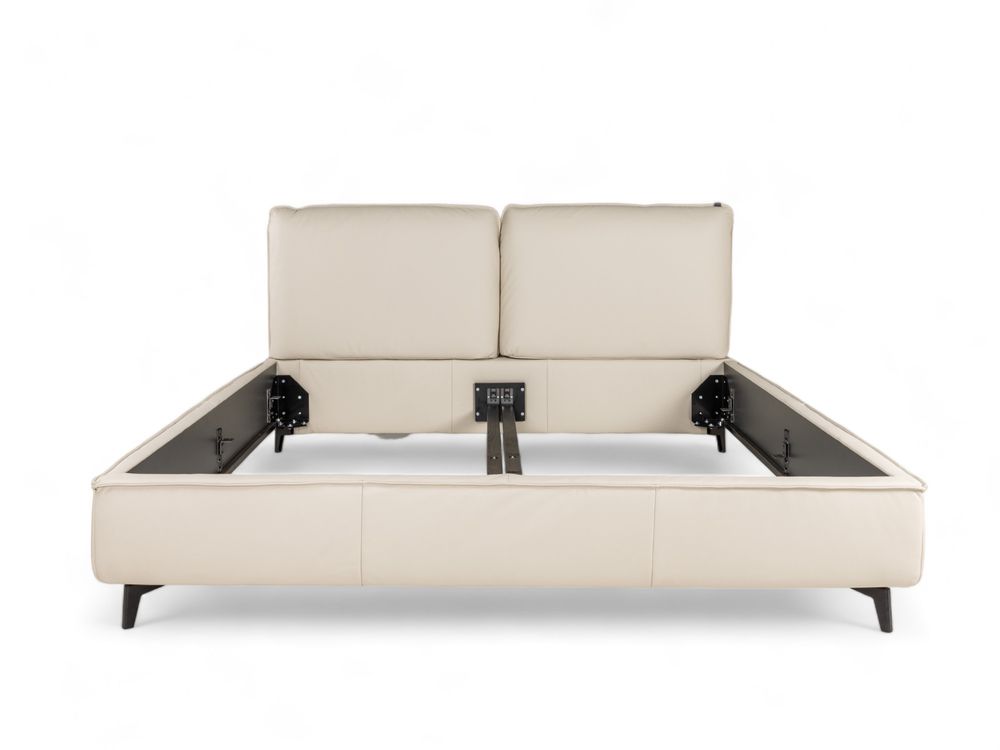 Bed PABLO - Leder Ecru HKL-16-001