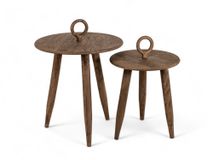 Set 2 salontafels TRIPOLI - Mangohout PMX 40494-BRO-S2