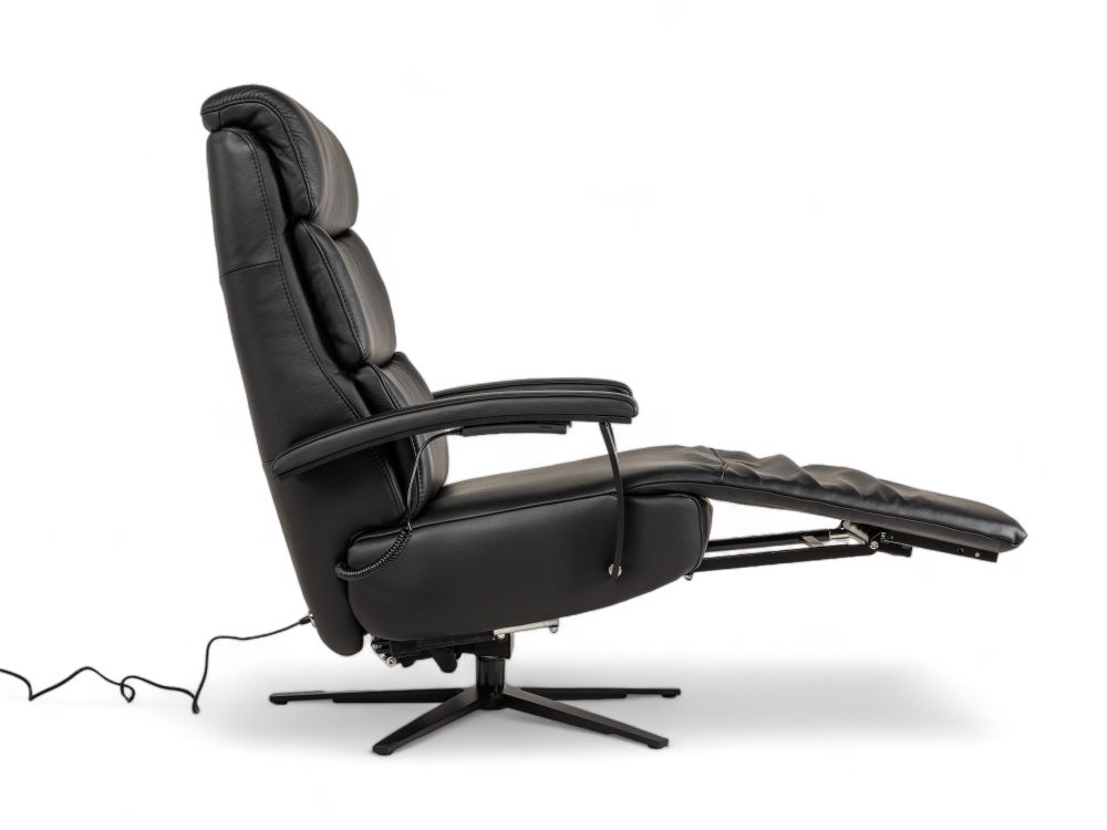 Relaxfauteuil L Lina - Zwart leder C-HKL-20-RLX1