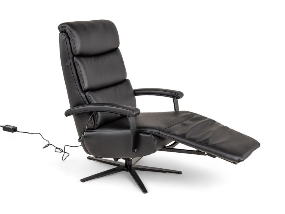 Relaxfauteuil L Lina - Zwart leder C-HKL-20-RLX1