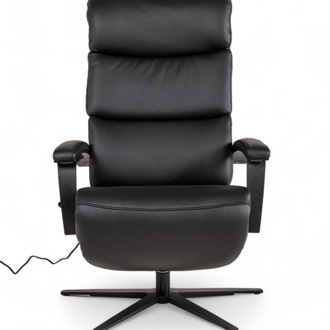 Relaxfauteuil M LINA - Zwart leder