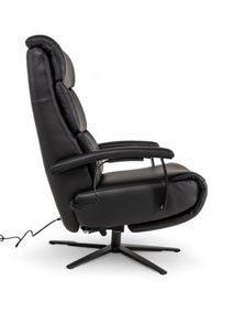 Relaxfauteuil M LINA - Zwart leder C-HKL-20-RLX2