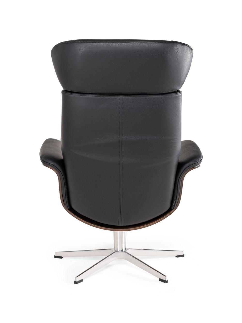 Relaxfauteuil met voetbank TIMEOUT - Walnoot/Zwart C-CFM-20-RLVBH-30-FBWA