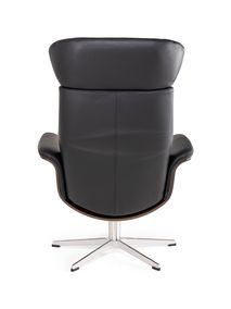 Relaxfauteuil met voetbank TIMEOUT - Walnoot/Zwart C-CFM-20-RLVBH-30-FBWA