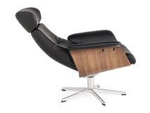 Relaxfauteuil met voetbank TIMEOUT - Walnoot/Zwart C-CFM-20-RLVBH-30-FBWA