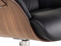 Relaxfauteuil met voetbank TIMEOUT - Walnoot/Zwart C-CFM-20-RLVBH-30-FBWA
