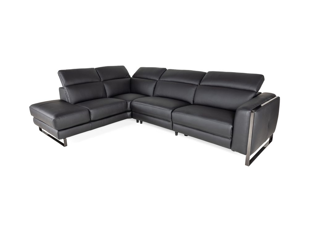 Hoeksalon Bradley - Zwart leder C-DDV-19-HKS1