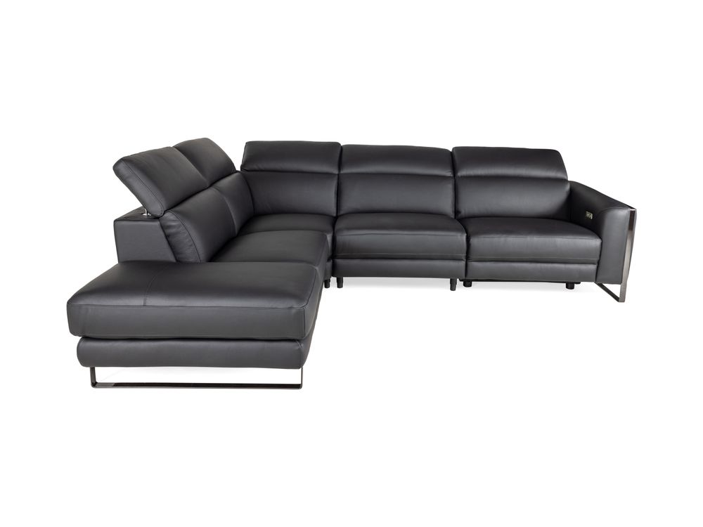 Hoeksalon Bradley - Zwart leder C-DDV-19-HKS1