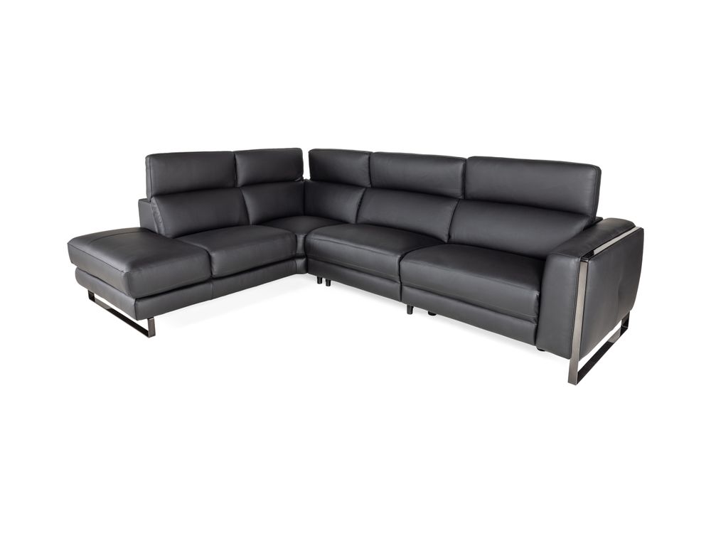 Hoeksalon Bradley - Zwart leder C-DDV-19-HKS1