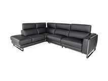 Hoeksalon Bradley - Zwart leder C-DDV-19-HKS1