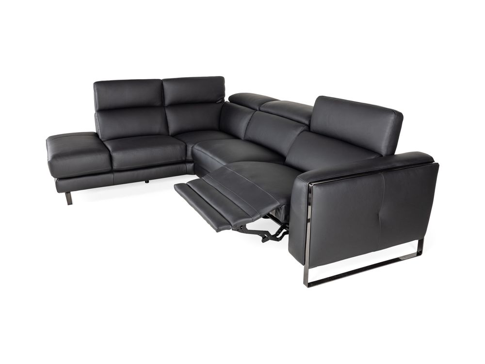 Hoeksalon Bradley - Zwart leder C-DDV-19-HKS1