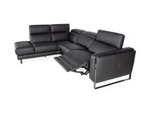 Hoeksalon Bradley - Zwart leder C-DDV-19-HKS1