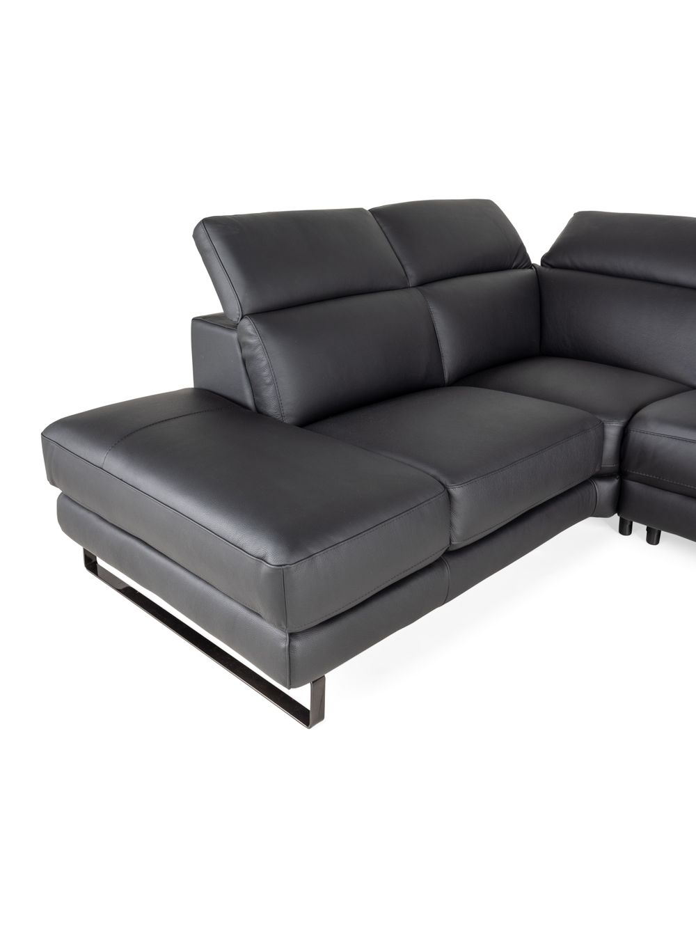 Hoeksalon Bradley - Zwart leder C-DDV-19-HKS1