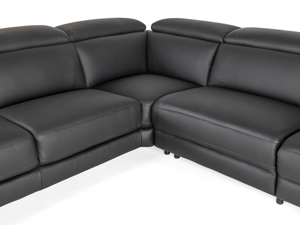 Hoeksalon Bradley - Zwart leder C-DDV-19-HKS1