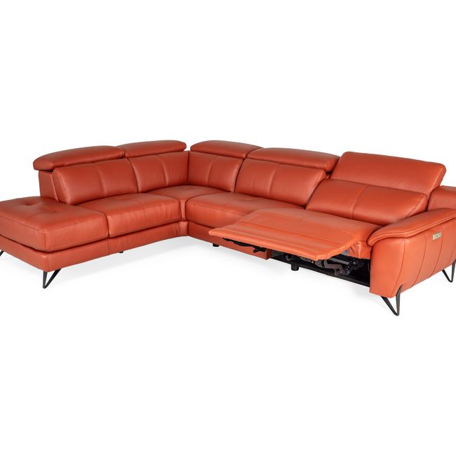 Hoeksalon NIRVANA - Terracotta leder