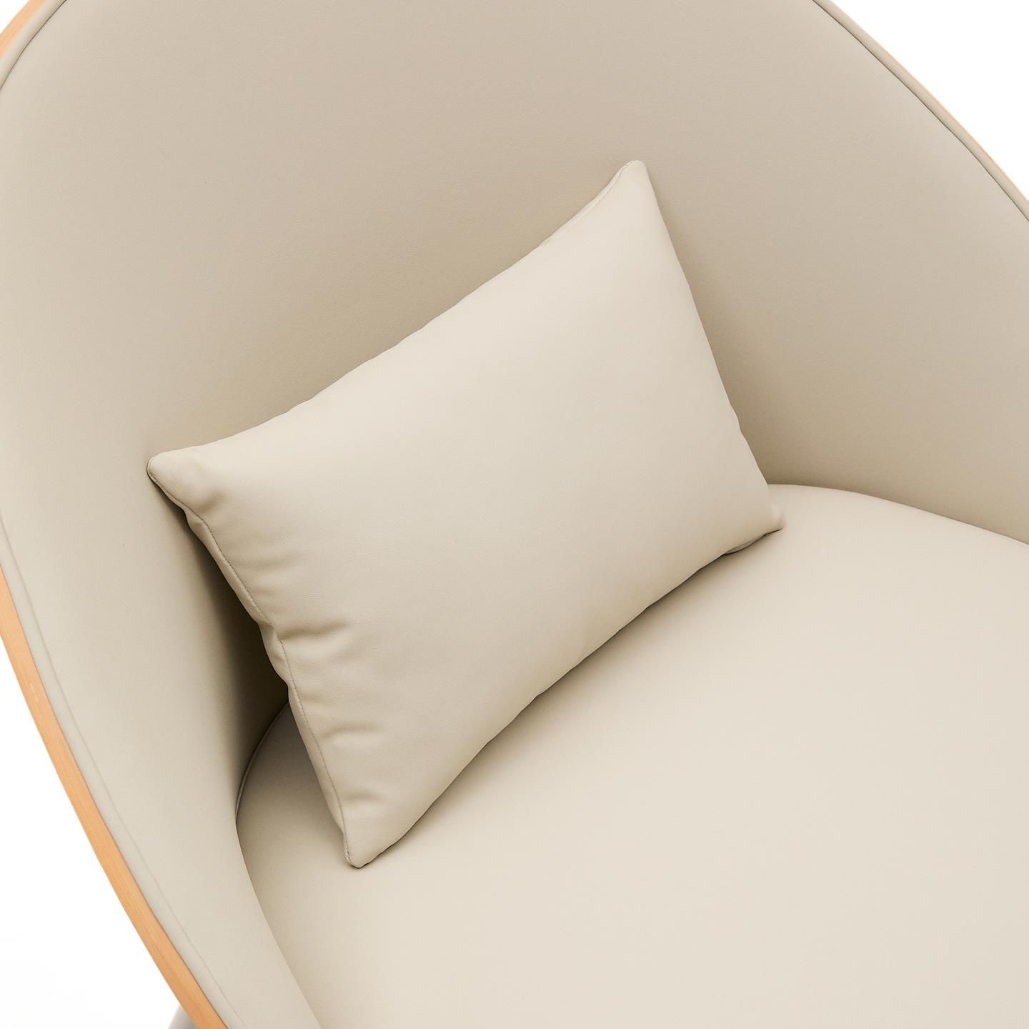 Fauteuil EAMY - Beige kunstleder