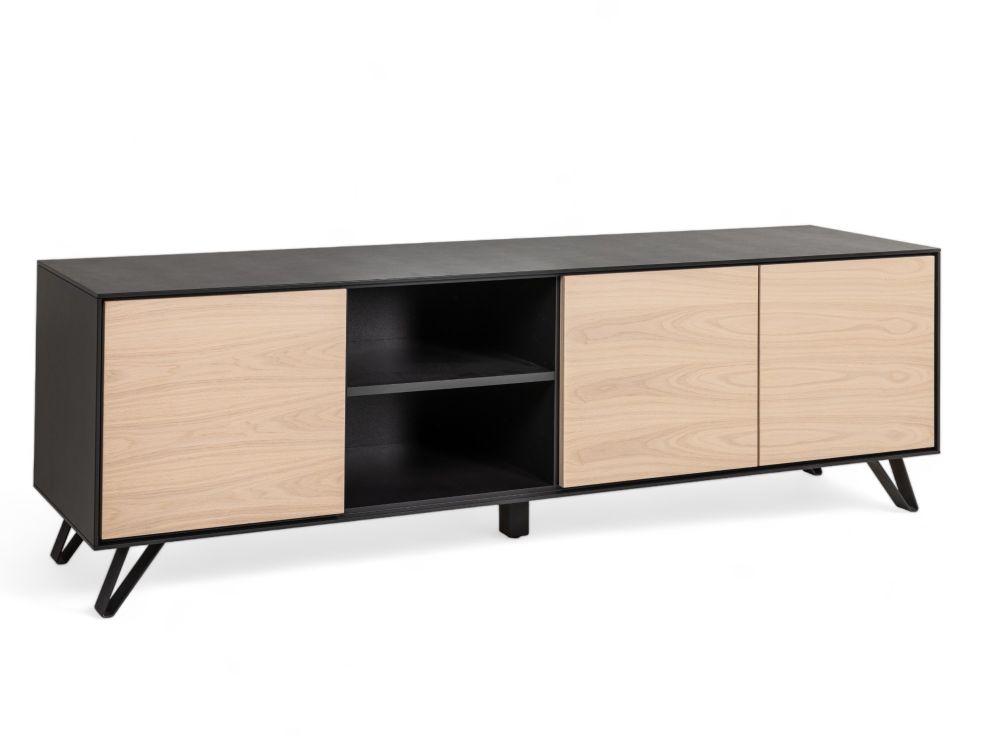 Tv-meubel SITO - Zwart/Hout FBM-17-000576