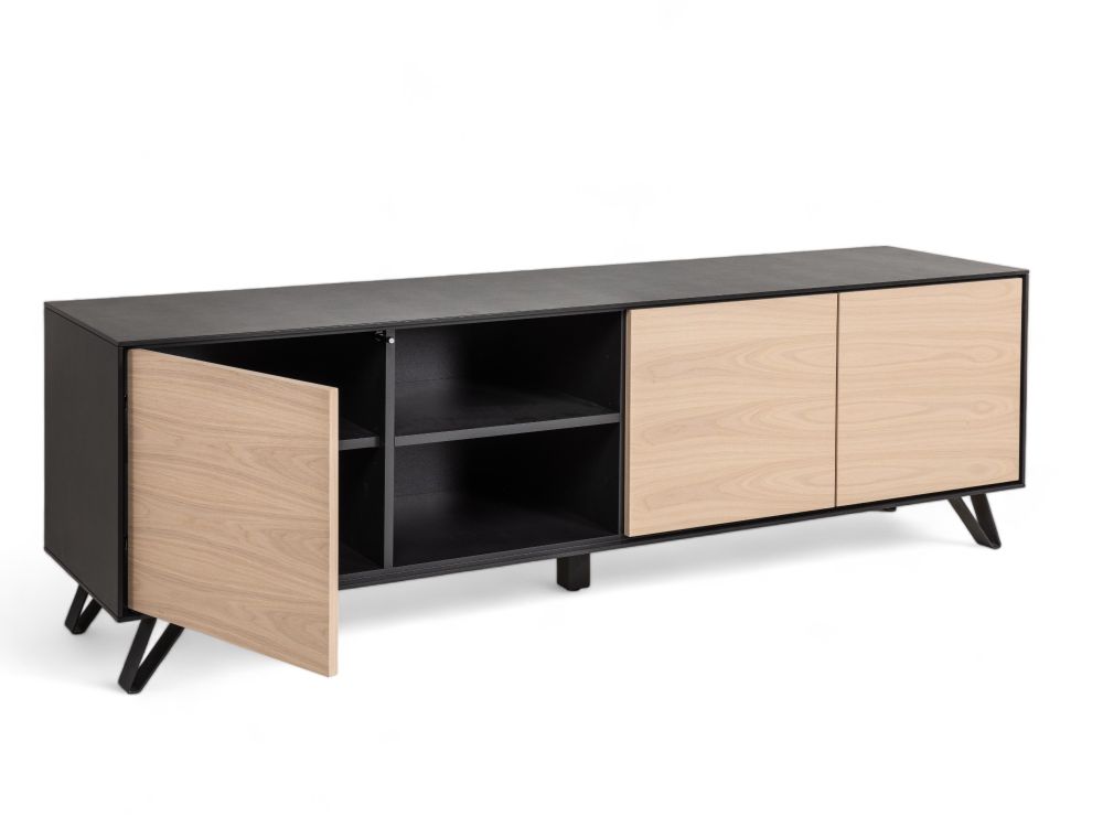 Tv-meubel SITO - Zwart/Hout FBM-17-000576