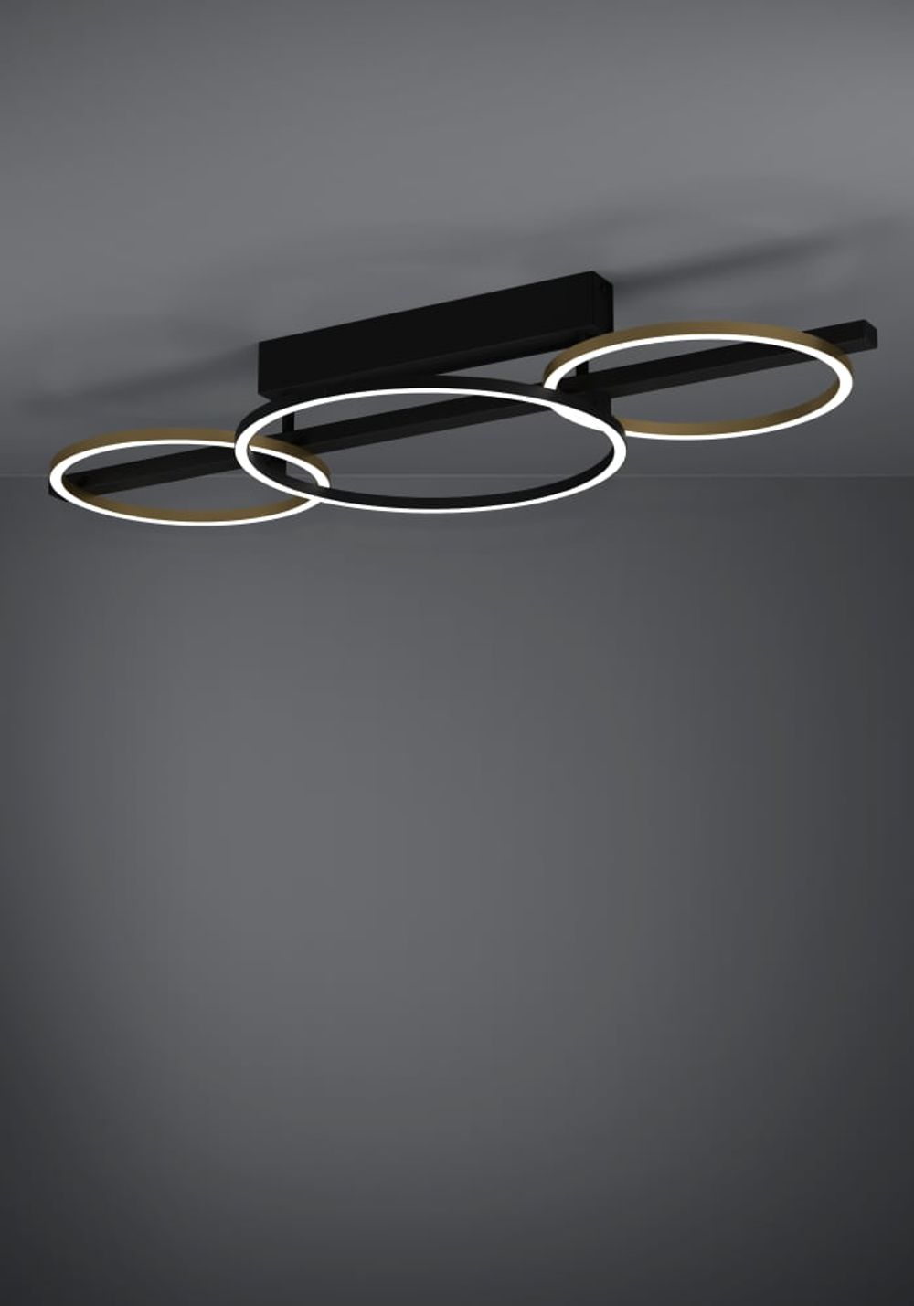 Plafondlamp LANACERA - Zwart/Goud EGL 390086