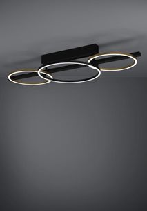 Plafondlamp LANACERA - Zwart/Goud EGL 390086